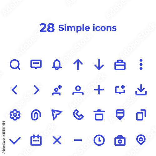 28 Simple linear Icon set 