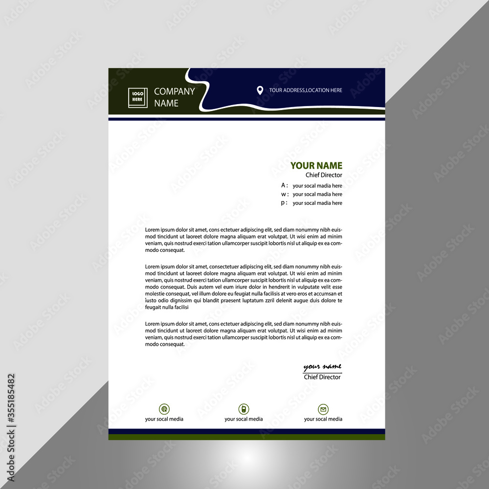 Obraz premium Elegant letterhead template design in minimalist style vector design.