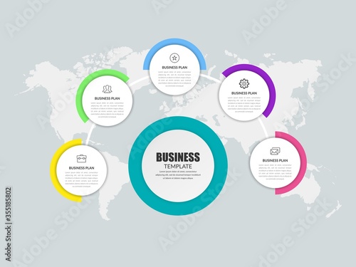 Abstract Business Infographic Element Premium Vector