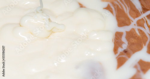 abstract milk chocolate cream on a white background