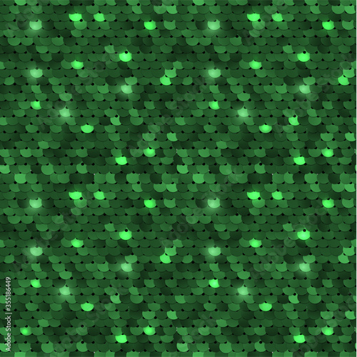 Seamless green shiny sequined texture - vector illustration eps10
