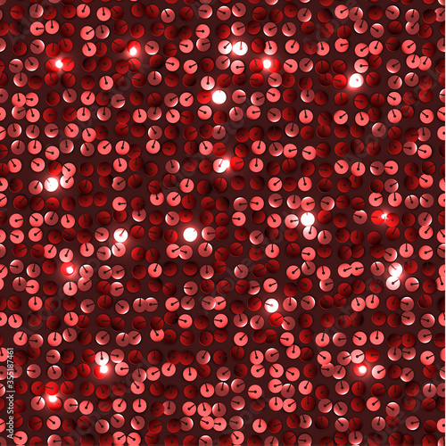 Seamless red sequined texture - vector illustration eps10