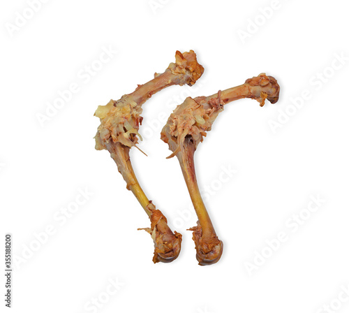Chicken bones isolated on white background