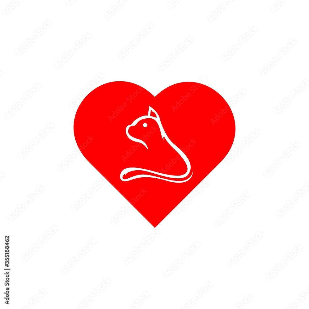 love cat vector design template illustration love cat vector design template illustration
