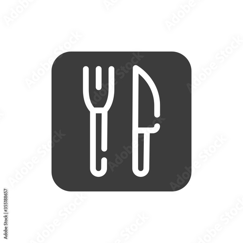 Restaurant roadsign black glyph icon. Public navigation. Pictogram for web page  mobile app  promo. UI UX GUI design element. Editable stroke