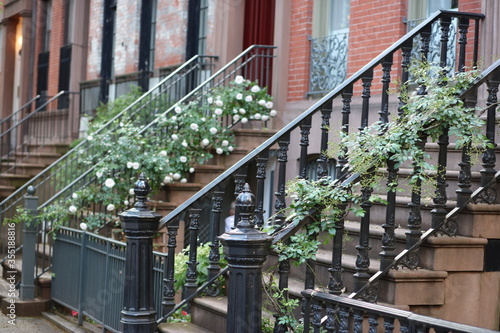 colorful houses in New York City west village manhattan