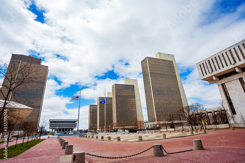 Photo Empire State Plaza park view and government building in Albany, NY