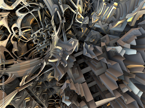 surreal futuristic digital 3d design art abstract background fractal illustration for meditation and decoration wallpaper 
