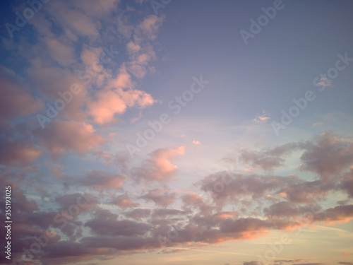 blue and pink clouds in the sky