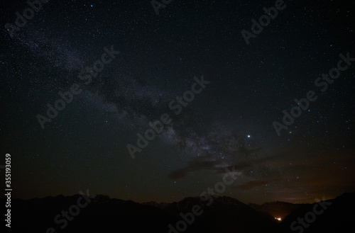 Milky way and stars. Astrophotography shot was taken at Gito Plateau, Rize, highlands of Karadeniz / Black Sea region of Turkey 