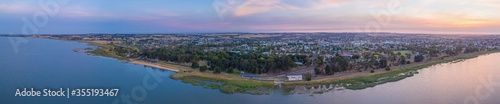 Sunset over town Colac in Australia photo