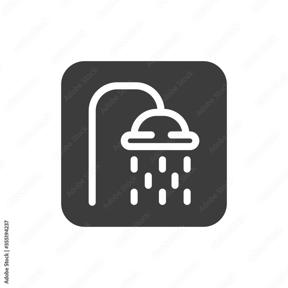 Shower black glyph icon. Public navigation. Pictogram for web page, mobile app, promo. UI UX GUI design element. Editable stroke. Shower black glyph icon. Public navigation. Pictogram for web page, mobile app, promo. UI UX GUI design element. Editable stroke.