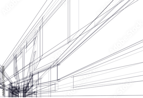 house building sketch architecture 3d