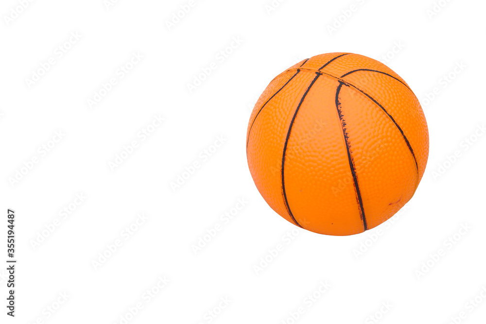 orange mini basketball ball on a white background