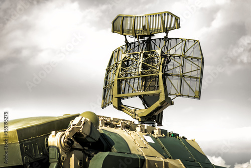 Photography Tracking radar of the anti-aircraft combat vehicle missile system