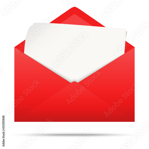 colored envelope with empty paper