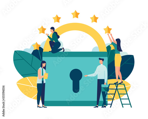 Vector illustration. General rules for data protection GDPR. The European Commission strengthens and unifies the protection of personal data. control over their personal data.
