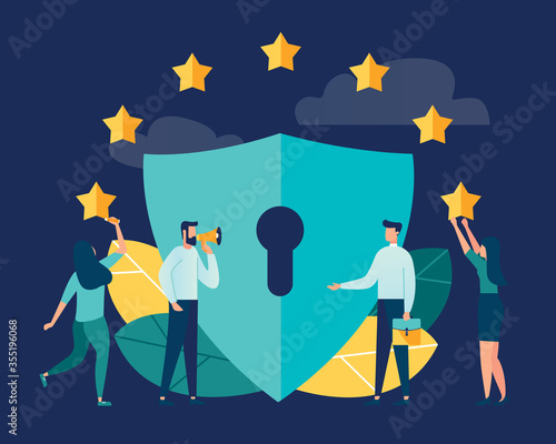 Vector illustration. General rules for data protection GDPR. The European Commission strengthens and unifies the protection of personal data. control over their personal data