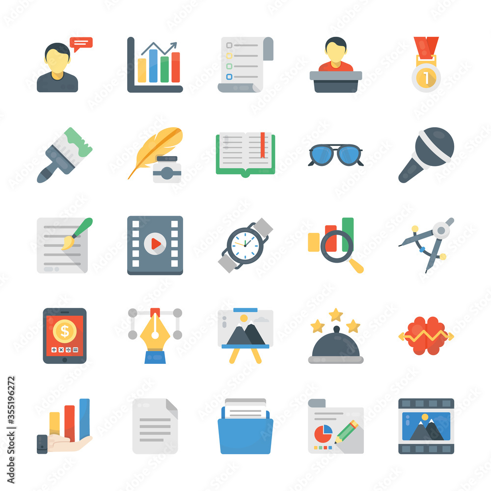 Creative Process Flat Vector Icons Creative Process Flat Vector Icons