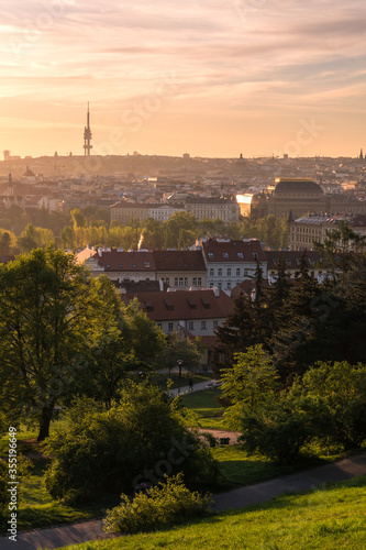View of Prague from Petrin garden 