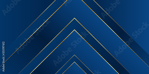 Dark blue arrow dynamic abstract vector background with diagonal lines. Trendy classic color of 2020. 3d cover of business presentation banner for sale event night party. Fast moving soft shadow dots