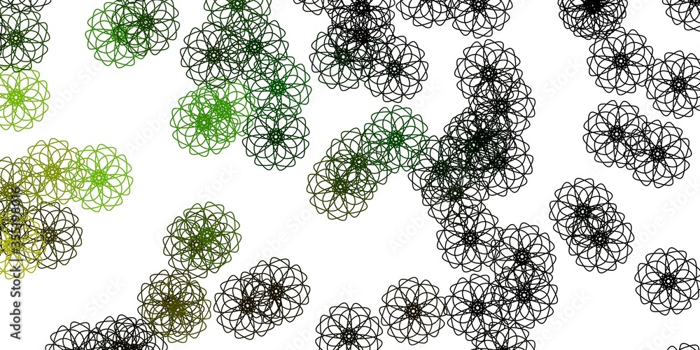 Light Green, Yellow vector natural backdrop with flowers. Light Green, Yellow vector natural backdrop with flowers.