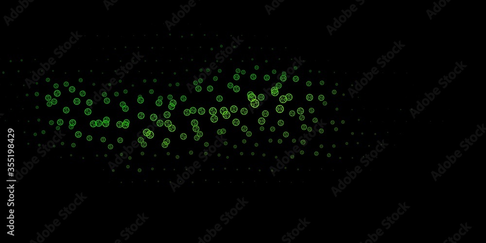Dark Green vector template with esoteric signs.