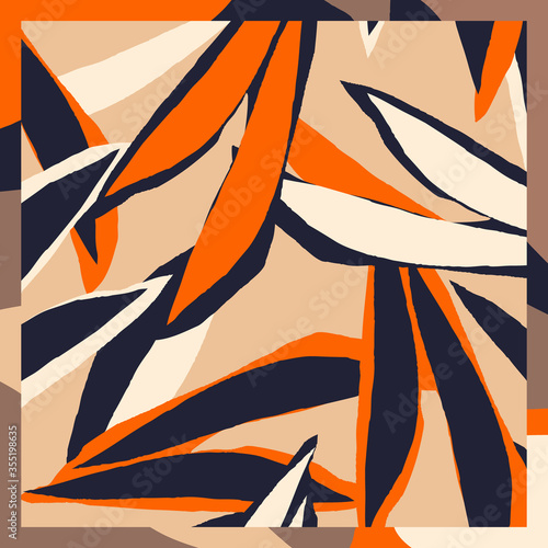 Trendy scarf print. Creative contemporary collage . Fashionable template for design.