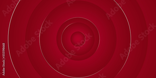 Abstract technology wave circle geometric red and black color shiny motion background.