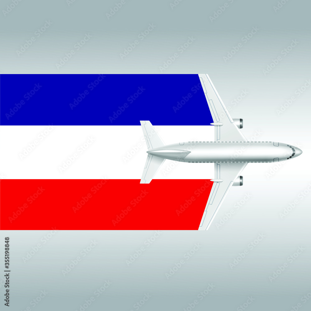 Plane and flag of Los Altos. Travel concept for design Plane and flag of Los Altos. Travel concept for design