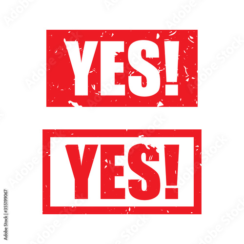 Vector Grunge Textured Yes Stamps