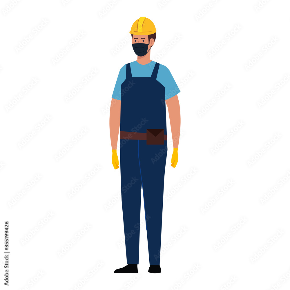 male constructer with mask vector design male constructer with mask vector design