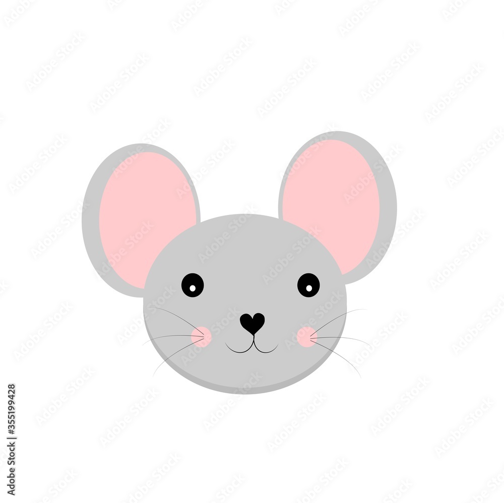 Fototapeta premium cute mouse on white background vector, illustration