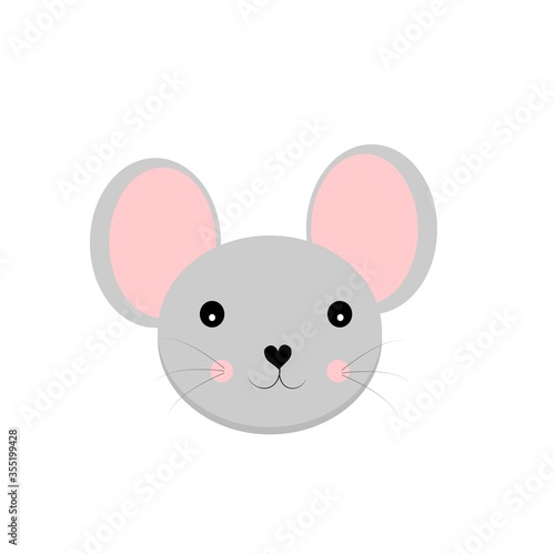 cute mouse on white background vector, illustration