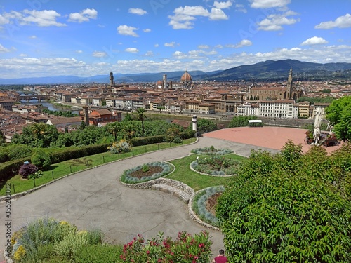 Italia, Toscana, Firenze, panorama della città vista da Piazzale Michelangelo.