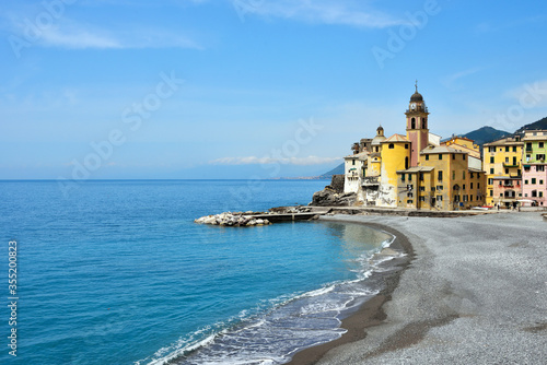 panorama of the Ligurian village Camogli Liguria Italy photo