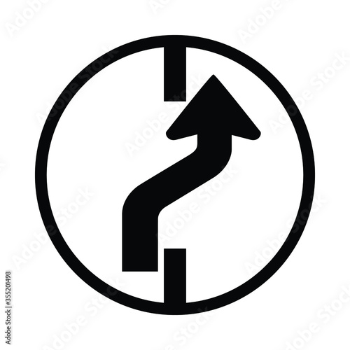 changing to left lane, changing to right lane, traffic sign on the roadside