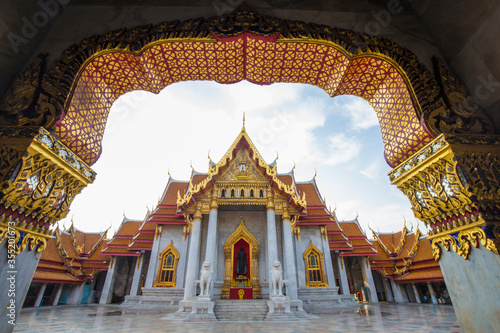Beautiful Thai MArble Buddhist Temple Wat Benjamaborphit, temple in Bangkok