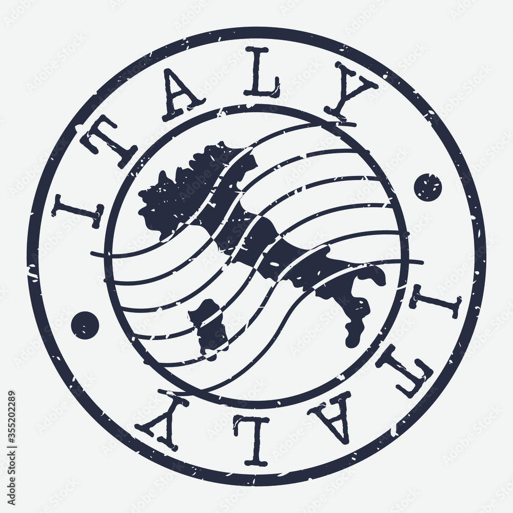 Stamp Postal. Map Silhouette Seal. Passport Round Design. Vector Icon. Design Retro Travel.