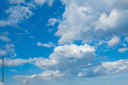 Blue sky with clouds closeup. Nature wallpaper. cloudscape background cloudscape