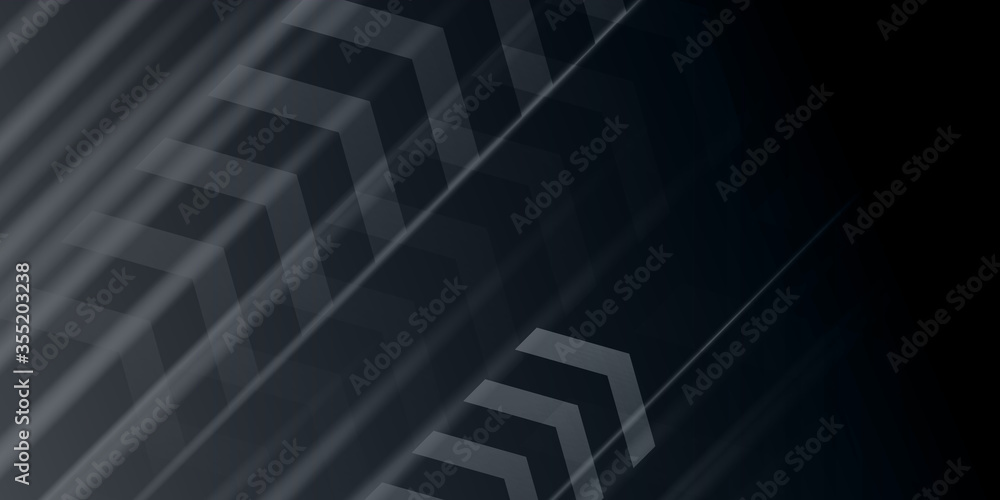 Vector luxury tech background. Stack of black arrow material layer with grey stripe. Arrow shape premium wallpaper Vector luxury tech background. Stack of black arrow material layer with grey stripe. Arrow shape premium wallpaper