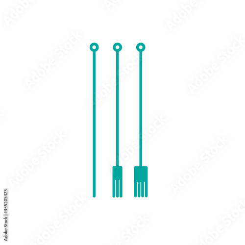 tattoo needles line icon, vector illustration