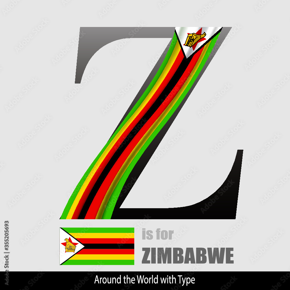 Vector Letter Z is for Zimbabwe flag. Design Matches Letters Of ...