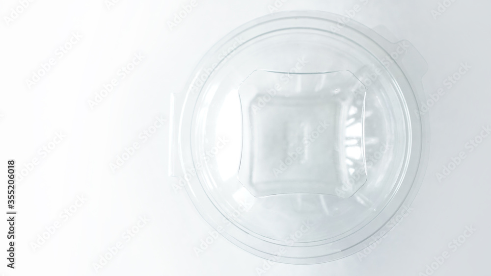 Empty Transparent plastic Container on White Background Empty Transparent plastic Container on White Background