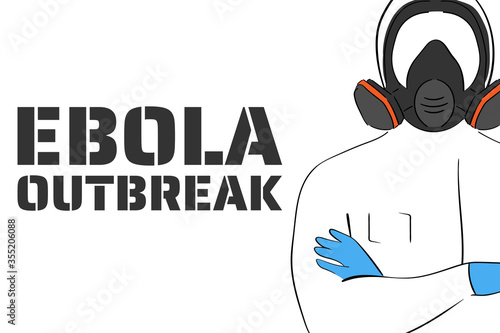 Ebola virus outbreak concept. Template for background, banner, poster with text inscription. Vector EPS10 illustration.