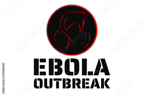 Ebola virus outbreak concept. Template for background, banner, poster with text inscription. Vector EPS10 illustration.