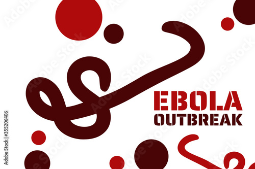 Ebola virus outbreak concept. Template for background, banner, poster with text inscription. Vector EPS10 illustration.