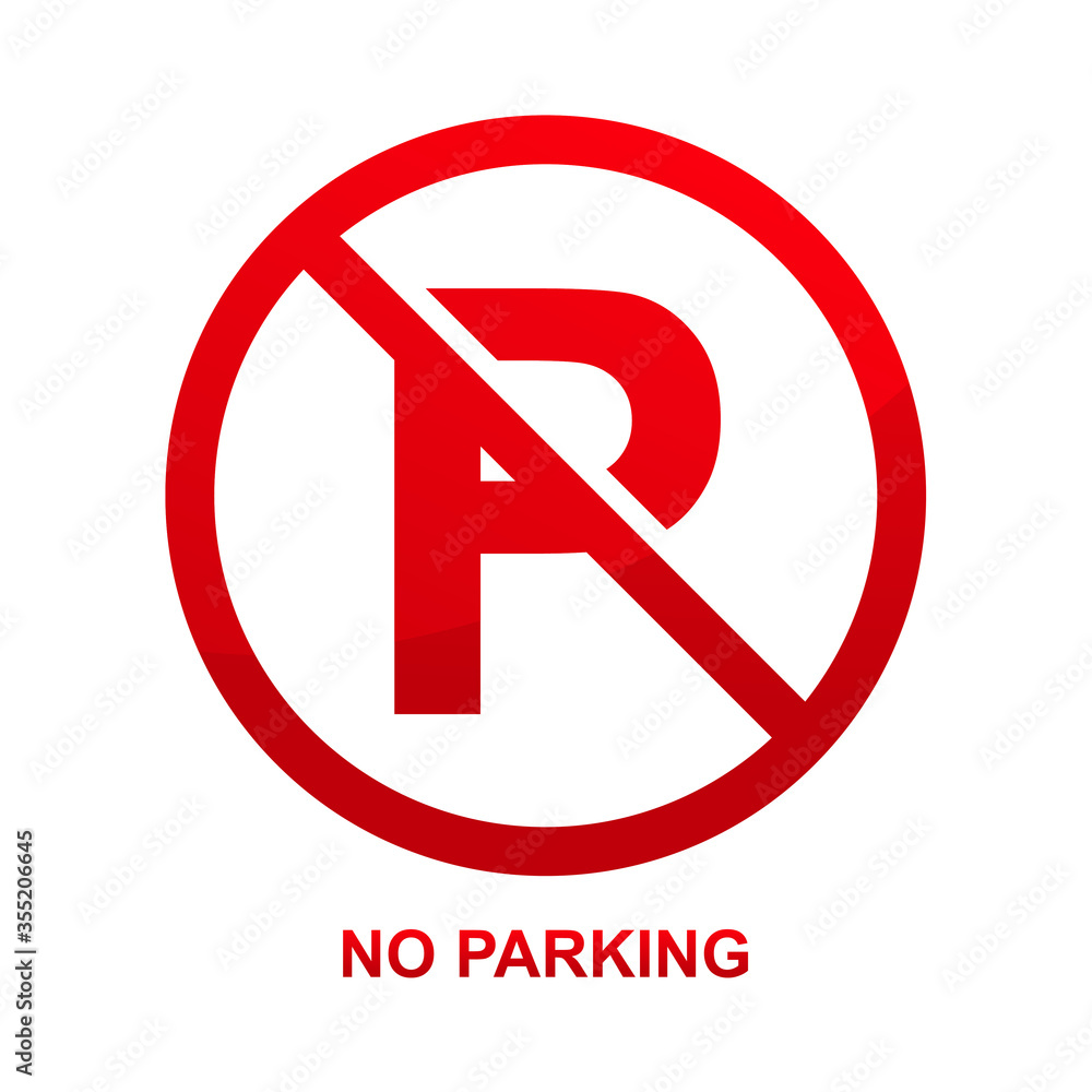 No parking sign isolated vector on white background vector illustration. No parking sign isolated vector on white background vector illustration.