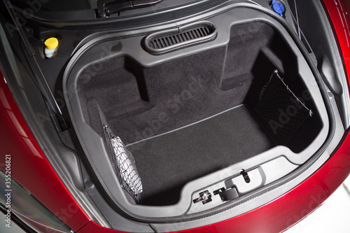 Open front boot space of sports car