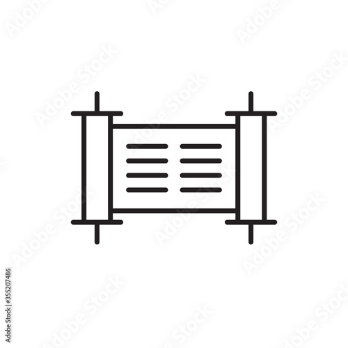 Torah scroll flat icon, vector illustration